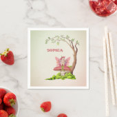 Serviette En Papier Fées Thème mignon Anniversaire Pink Green Napkins (En situation)