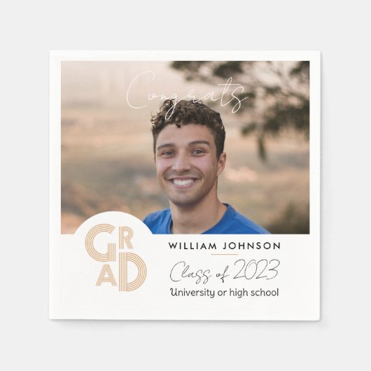 Serviette En Papier Félicats Classe de fin d'année 2023 (Devant)