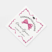 Serviette En Papier Félicitations à Girly Pink Bow (Coin)