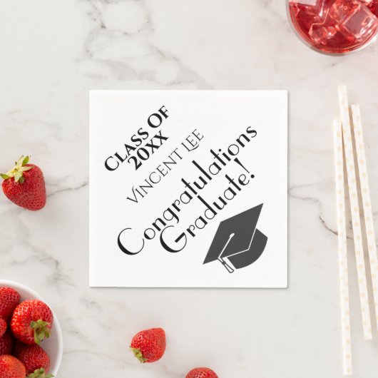 Serviette En Papier Félicitations à Graduate Graduate Party Napkins (En situation)