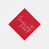 Serviette En Papier Félicitations À La Diplôme En Rouge (Coin)