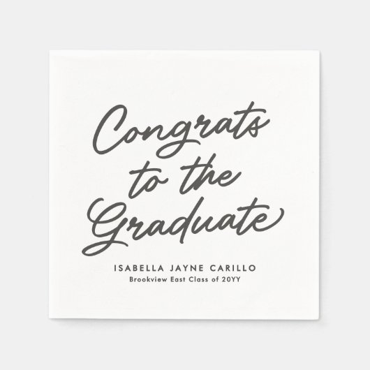 Serviette En Papier Félicitations à la fête de graduation simple (Devant)