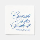 Serviette En Papier Félicitations à la graduation classique bleue dipl (Devant)