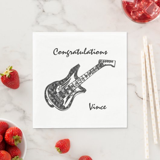 Serviette En Papier Félicitations à la guitare électrique (En situation)
