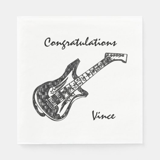 Serviette En Papier Félicitations à la guitare électrique (Devant)