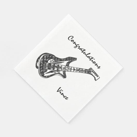 Serviette En Papier Félicitations à la guitare électrique (Coin)