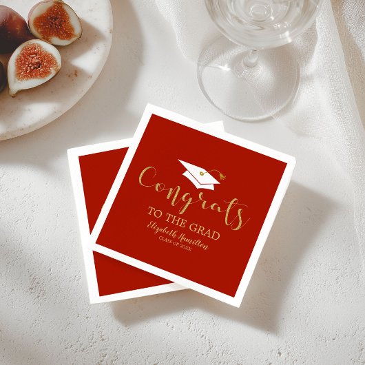 Serviette En Papier Félicitations À La Parties scintillant D'Or Grad G