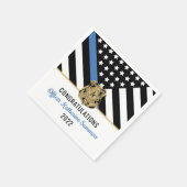 Serviette En Papier Félicitations à la Police Blue Line Flag (Coin)