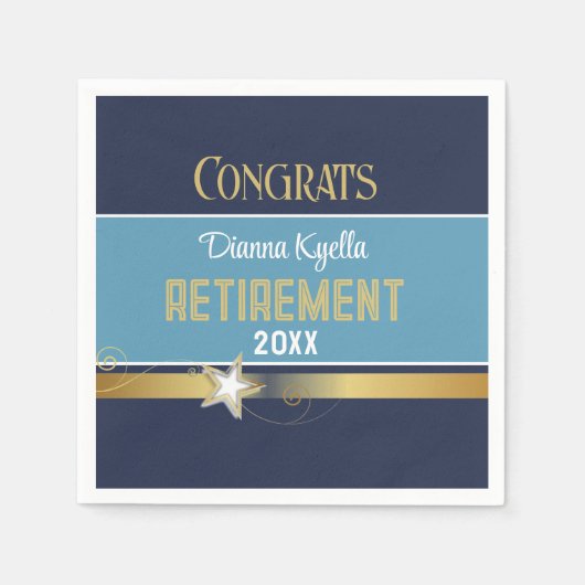 Serviette En Papier Félicitations à la retraite ! Customisé, classique (Devant)