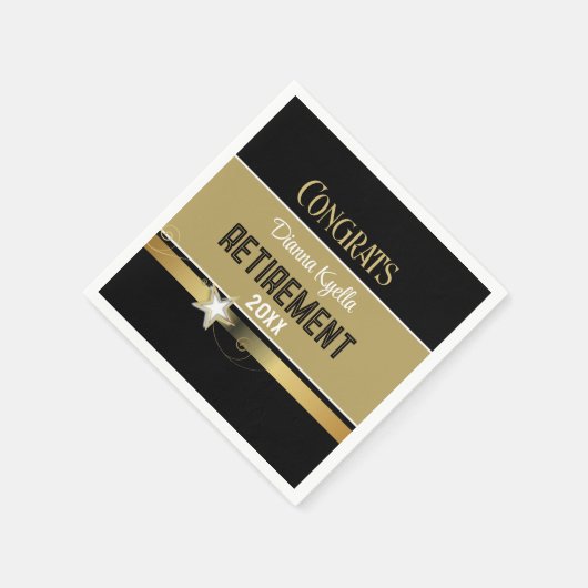 Serviette En Papier Félicitations à la retraite ! Customisé, classique (Coin)