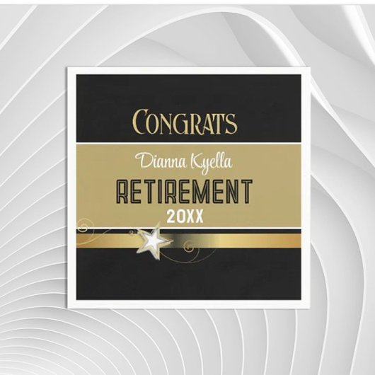 Serviette En Papier Félicitations à la retraite ! Customisé, classique
