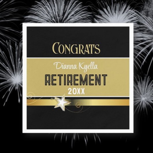 Serviette En Papier Félicitations à la retraite ! Customisé, classique