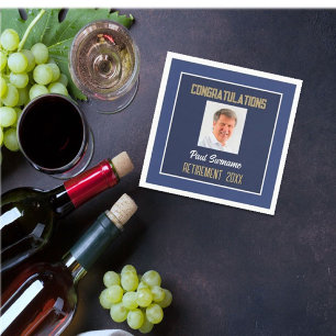 Serviette En Papier Félicitations à la retraite ! Photo de retraite Na