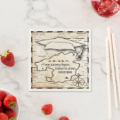 Serviette En Papier Félicitations à Monogram Compass & Map (En situation)