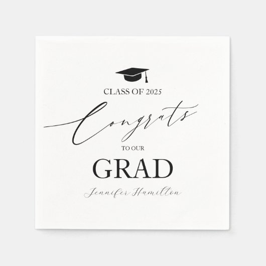 Serviette En Papier Félicitations À Notre Grad Graduation Party (Devant)