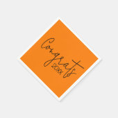 Serviette En Papier Félicitations À Orange (Coin)