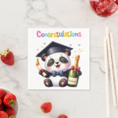 Serviette En Papier Félicitations à Panda Graduation (En situation)