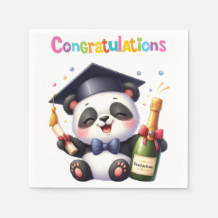 Serviette En Papier Félicitations à Panda Graduation