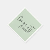 Serviette En Papier Félicitations À Sage Green (Coin)