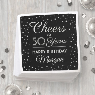 Serviette En Papier Félicitations à tous les ans Anniversaire Confetti