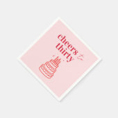 Serviette En Papier Félicitations à trente ans | 30ème parti rose (Coin)