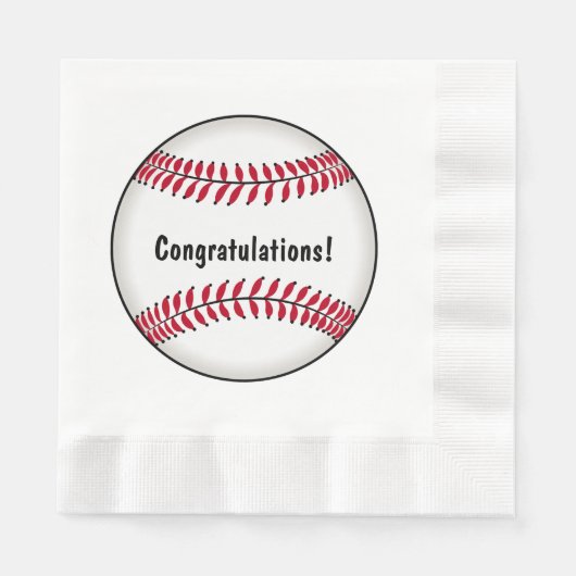 Serviette En Papier Félicitations au baseball (Devant)