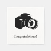 Serviette En Papier Félicitations aux caméras en noir et blanc (Devant)