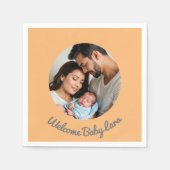 Serviette En Papier Félicitations bébé fille garçon pêche accueil pers (Devant)