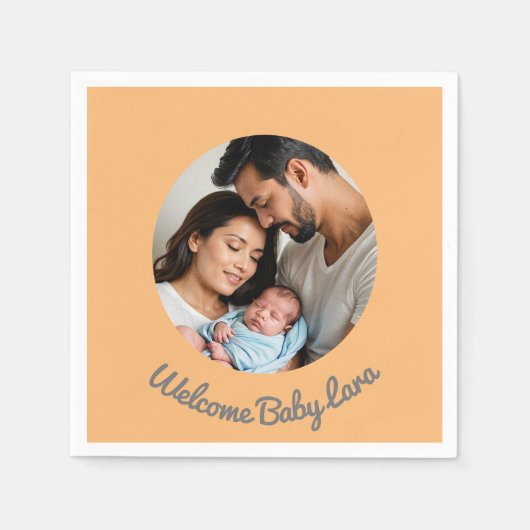 Serviette En Papier Félicitations bébé fille garçon pêche accueil pers (Devant)