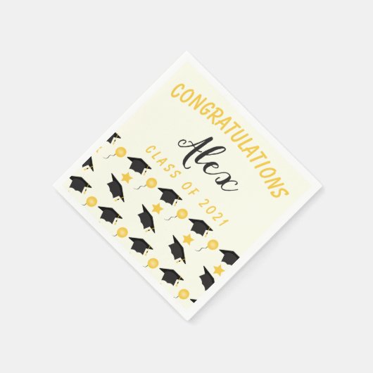 Serviette En Papier Félicitations Catégorie De Diplômés Personnaliser (Coin)