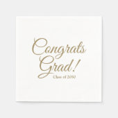 Serviette En Papier Félicitations cours d'écriture d'or année élégante (Devant)