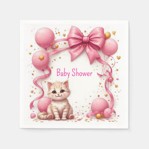 Serviette En Papier Félicitations de Baby Shower pour un Chat Mignon �