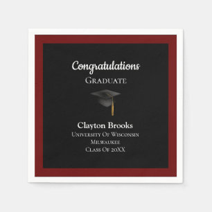 Serviette En Papier Félicitations Diplômé Avec Casquette