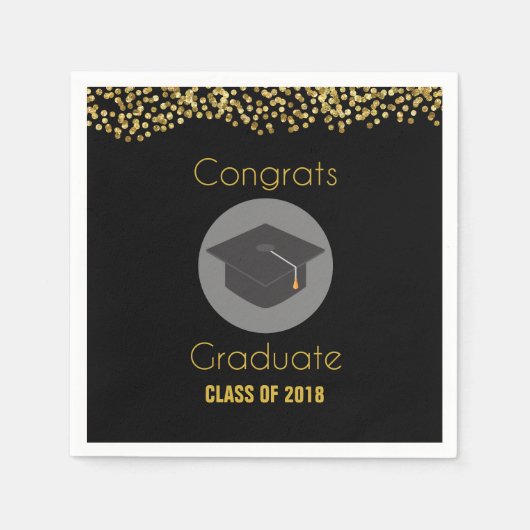 Serviette En Papier Félicitations Diplômé avec Parties scintillant d'o (Devant)