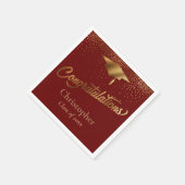 Serviette En Papier Félicitations Diplômé, Classe de Bourgogne d'or (Coin)