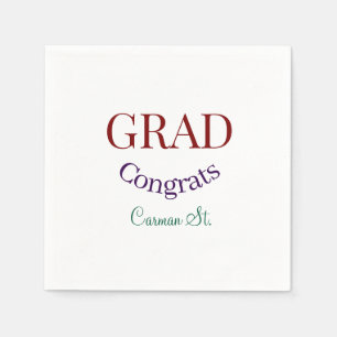 Serviette En Papier félicitations diplômé mauve violet gras année 20XX