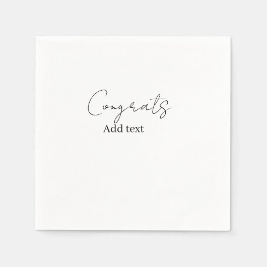 Serviette En Papier Félicitations diplômé nom date (Devant)