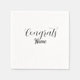 Serviette En Papier Félicitations diplômé nom simple minimal année pro