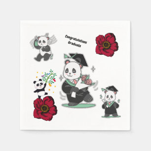 Serviette En Papier Félicitations diplômé Panda mignon papier diplôme