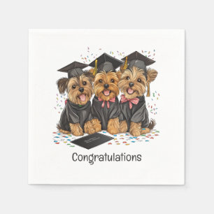 Serviette En Papier Félicitations Diplôme Yorkshire Terrier Chiens