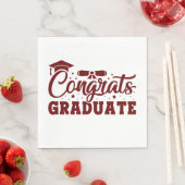 Serviette En Papier Félicitations diplômés (En situation)