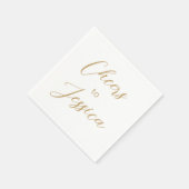 Serviette En Papier Félicitations Élégantes pour Anniversaire Script (Coin)