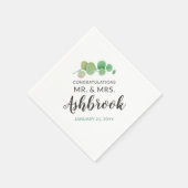 Serviette En Papier Félicitations Eucalyptus Leaf Mariage botanique (Coin)