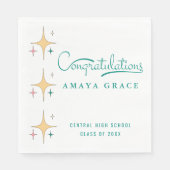 Serviette En Papier Félicitations Filles Retro Moderne (Devant)