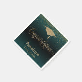 Serviette En Papier Félicitations Gold Confetti Graduation Turquoise (Coin)