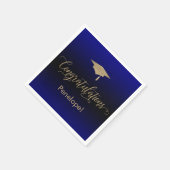 Serviette En Papier Félicitations Gold Parties scintillant Blue Black  (Coin)