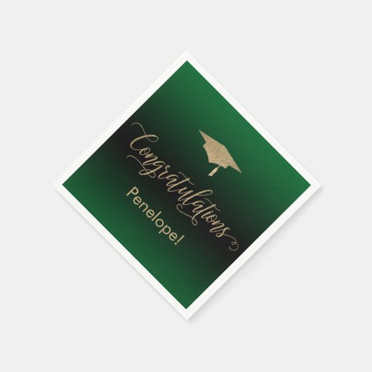 Serviette En Papier Félicitations Gold Parties scintillant Green et Bl (Coin)