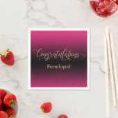 Serviette En Papier Félicitations Gold Parties scintillant Hot rose no (En situation)