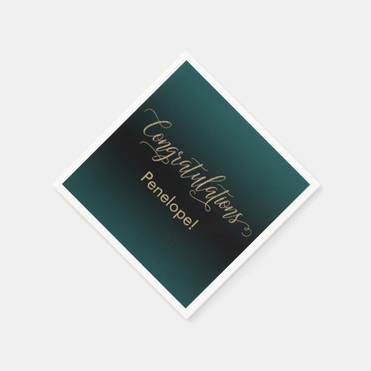 Serviette En Papier Félicitations Gold Parties scintillant Turquoise & (Coin)