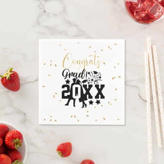 Serviette En Papier Félicitations Grad Année Faux Parties scintillant  (En situation)